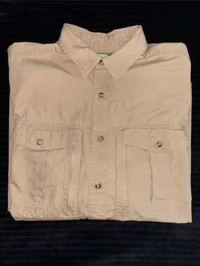 Gander Mtn Sz L Men's Tan Casual Button-Down Shirt-